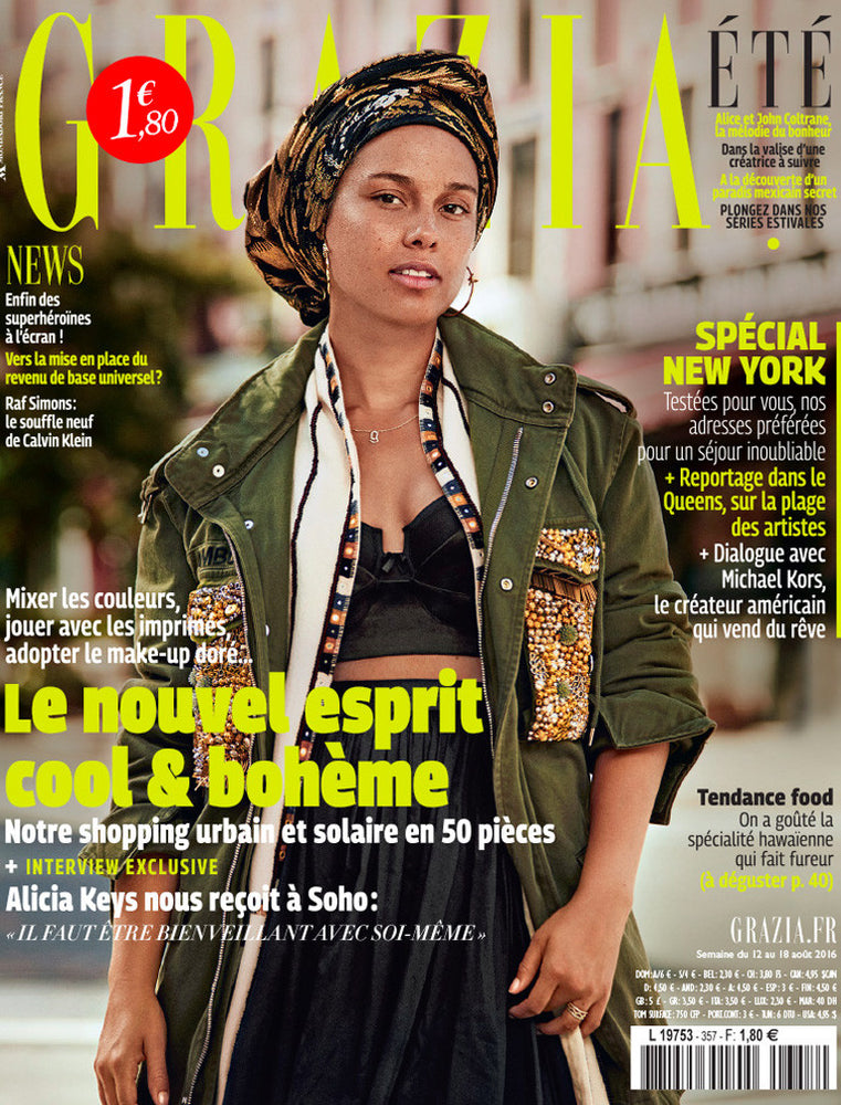 Alicia Keys with no makeup for Grazia France