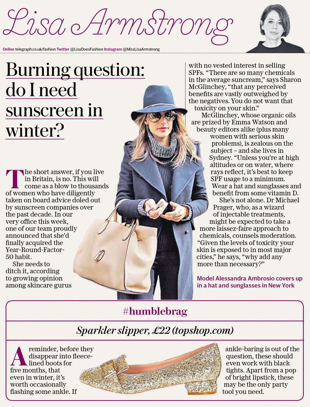 The Telegraph: Burning Question - Do I need sunscreen in winter?